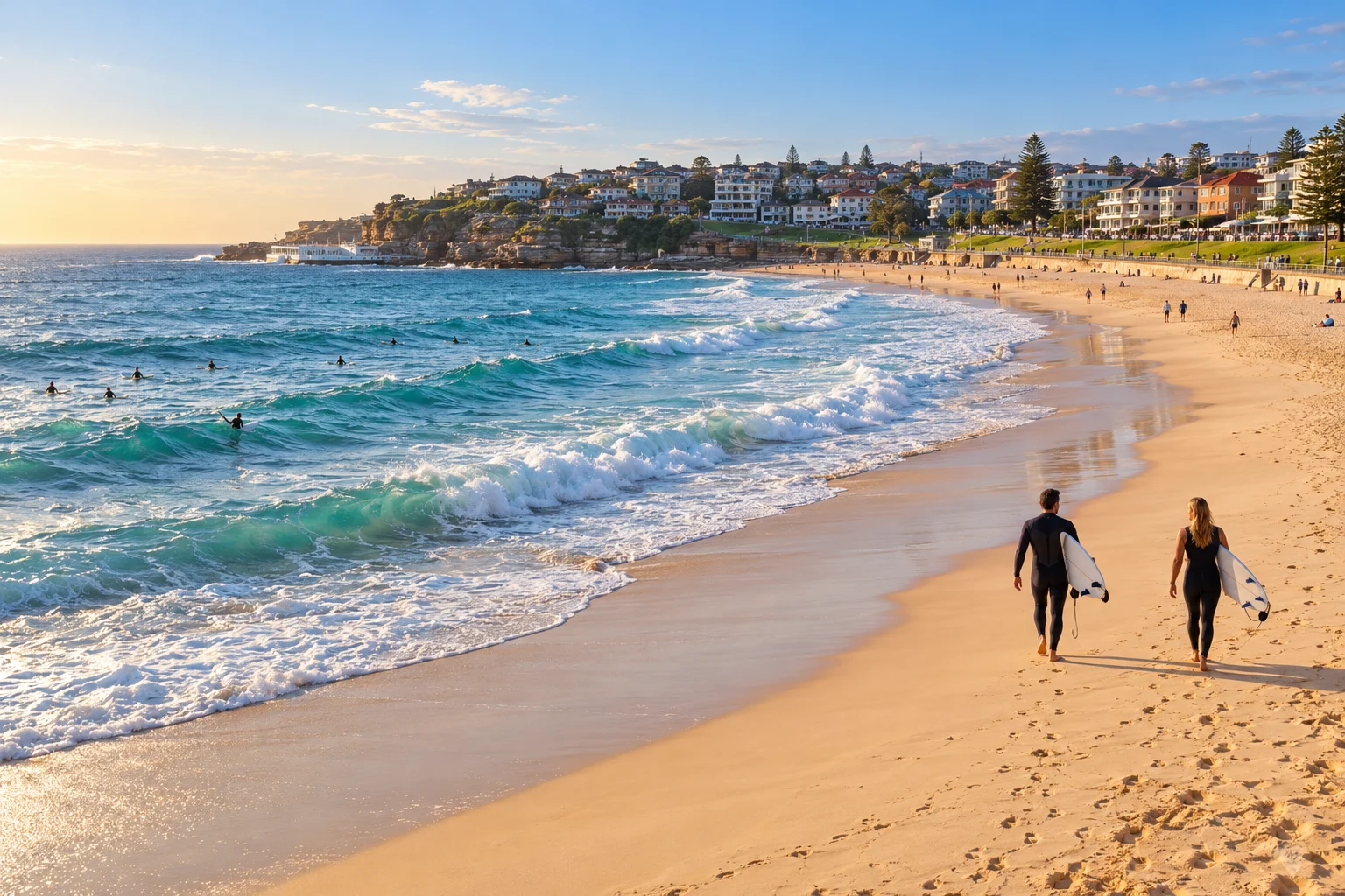 Illustrative beach morning in Bondi